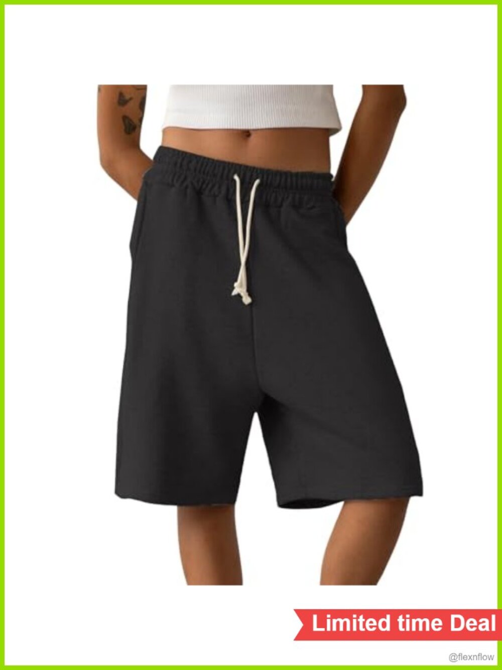 Oversized Sweat Shorts Elastic Waist Loose Bermuda Knee Length Athletic Joggers